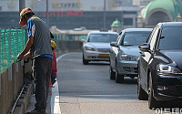[포토] 보행로로 일시개방 앞두고 보수중인 서울역 고가도로