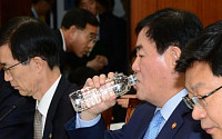 [포토]종합감사 출석한 최경환 경제부총리, '물 한 모금 마시고'