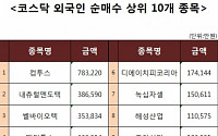 [코스닥 외국인 순매수 상위 10개 종목]