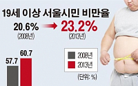 [데이터뉴스] 서울시민 비만율 2008년 20.6%→2013년 23.2%