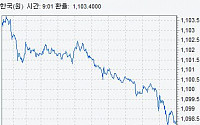 원·달러 환율 1100원선 무너져…하락요인 ‘집중 포화’