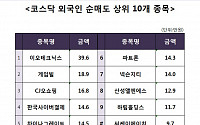 [코스닥 외국인 순매도 상위 10개 종목]