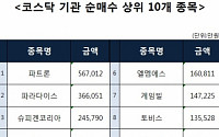 [코스닥 기관 순매수 상위 10개 종목]