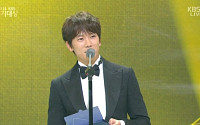 [KBS 연기대상] 지성 “최우수연기상 수상 후 한해 동안 누렸던 행운 드릴 수 있어서 영광이다”