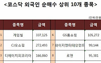 [코스닥 외국인 순매수 상위 10개 종목]