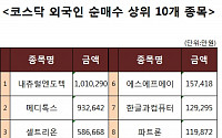 [코스닥 외국인 순매수 상위 10개 종목]