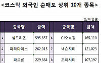 [코스닥 외국인 순매도 상위 10개 종목]