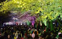 [포토] 여의도 봄꽃축제 D-1, 야경 즐기는 시민들