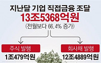 [데이터뉴스] 3월 기업 직접 자금조달액 13조 5000억… 전월비 66.4%↑