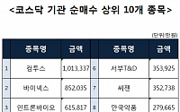 [코스닥 기관 순매수 상위 10개 종목]