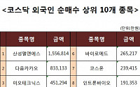 [코스닥 외국인 순매수 상위 10개 종목]