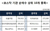 [코스닥 기관 순매수 상위 10개 종목]