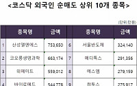 [코스닥 외국인 순매도 상위 10개 종목]