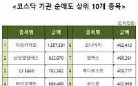 [코스닥 기관 순매도 상위 10개 종목]