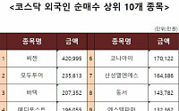 [코스닥 외국인 순매수 상위 10개 종목]