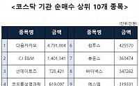 [코스닥 기관 순매수 상위 10개 종목]