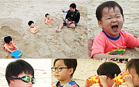 슈퍼맨 삼둥이, 부산 바다와 밀당 &quot;파도야 멈춰 주겠니&quot;