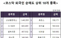 [코스닥 외국인 순매도 상위 10개 종목]