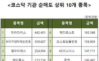 [코스닥 기관 순매도 상위 10개 종목]