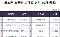 [코스닥 외국인 순매도 상위 10개 종목]