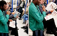 [포토] 바쁜 출근길 지하철타고 양치질 하는 男 &quot;신박한데?&quot;