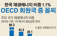 [데이터뉴스] 한국 재생에너지 비중 1%…OECD 최하위