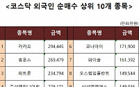 [코스닥 외국인 순매수 상위 10개 종목]