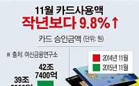 [데이터 뉴스]내수 ‘꿈틀’…11월 카드 사용액 전년比 9.8% ↑