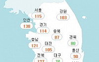전국 미세먼지 농도 '나쁨' 수준… 지도로 보니 한눈에 '쏙'