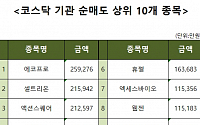 [코스닥 기관 순매도 상위 10개 종목]