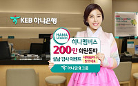 '하나멤버스' 200만 돌파… 3종 이벤트로 혜택 '펑펑'