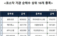 [코스닥 기관 순매수 상위 10개 종목]