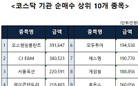[코스닥 기관 순매수 상위 10개 종목]