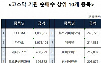 [코스닥 기관 순매수 상위 10개 종목]