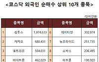 [코스닥 외국인 순매수 상위 10개 종목]