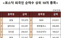 [코스닥 외국인 순매수 상위 10개 종목]