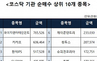 [코스닥 기관 순매수 상위 10개 종목]