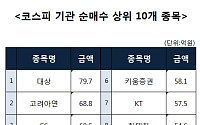 [코스피 기관 순매수 상위 10개 종목]