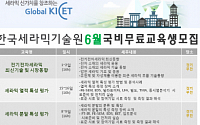 한국세라믹기술원, 국비 무료 교육생 모집