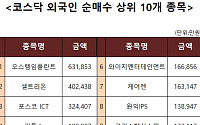 [코스닥 외국인 순매수 상위 10개 종목]