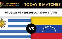 우루과이 VS 베네수엘라, '2016 코파 아메리카' 2차전서 맞불…수아레스 과연 출전할까?