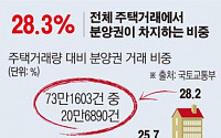[데이터뉴스]상반기 주택 거래량 중 분양권 28.3% 차지