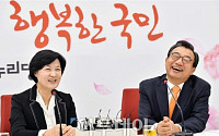 [포토] '추미애ㆍ이정현 대표님, 국민도 행복하게 웃게 해주세요'