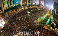 [11·19 촛불집회] 박사모 등 보수단체 서울역 맞불집회 돌입