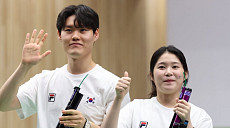 추가은-홍수현, 10m 공기권총 혼성 단체전서 은메달