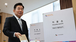 여의도서 사전투표하는 김진표 국회의장