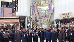 남대문시장 아케이드 준공식 참석한 오세훈 서울시장