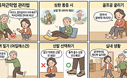 [만화로 보는 시니어 뉴스] 봄 나들이 전 족저근막염 관리법
