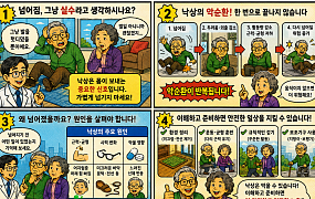 [만화로 보는 시니어 뉴스] 넘어짐, 그냥 실수가 아닙니다