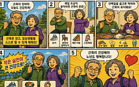 [만화로 보는 시니어 뉴스] 근감소증을 늦추는 작은 습관